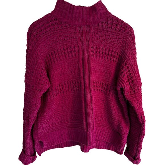Abercrombie & Fitch Sweaters - Abercrombie Chenille Knit Pullover Pink Cozy Sweater Size Large Mock Neck